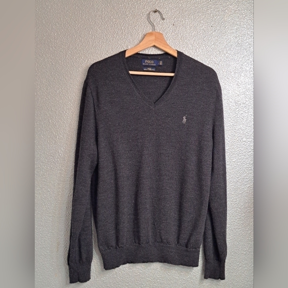 Polo By Ralph Lauren  Wool/Linen V-Neck Sweater    Size L